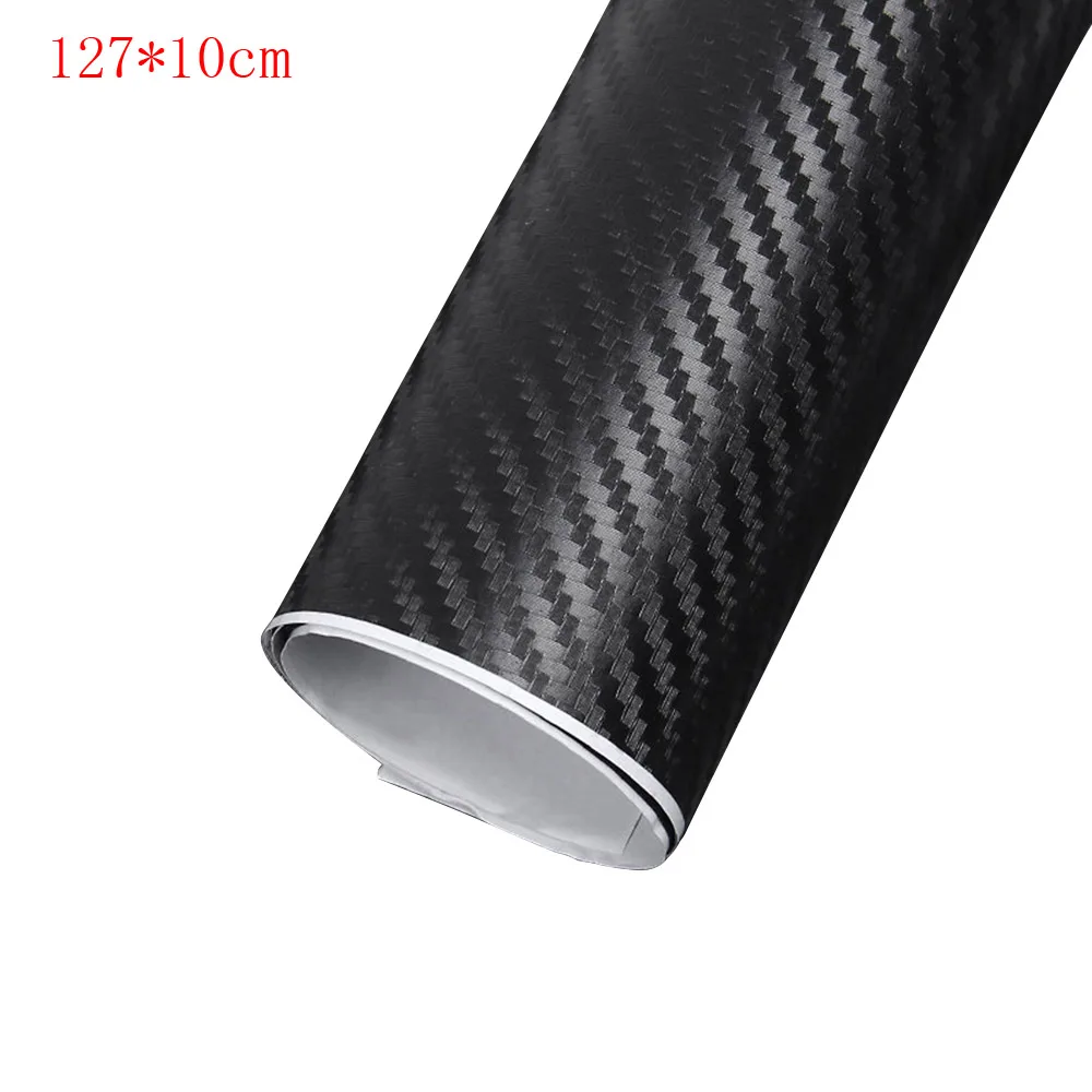 Carbon Fiber Vinyl Film 3D Solid Small Texture High Gloss Car Wrap Roll Adhesive Sticker Decal Sheet 127x10cm/127x30cm