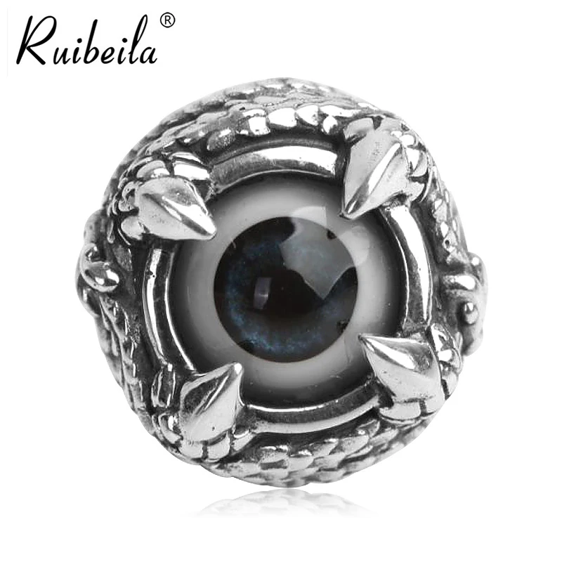 Ruibeila925 silver retro Punk Dragon claw eye earrings personality men atmosphere earrings single