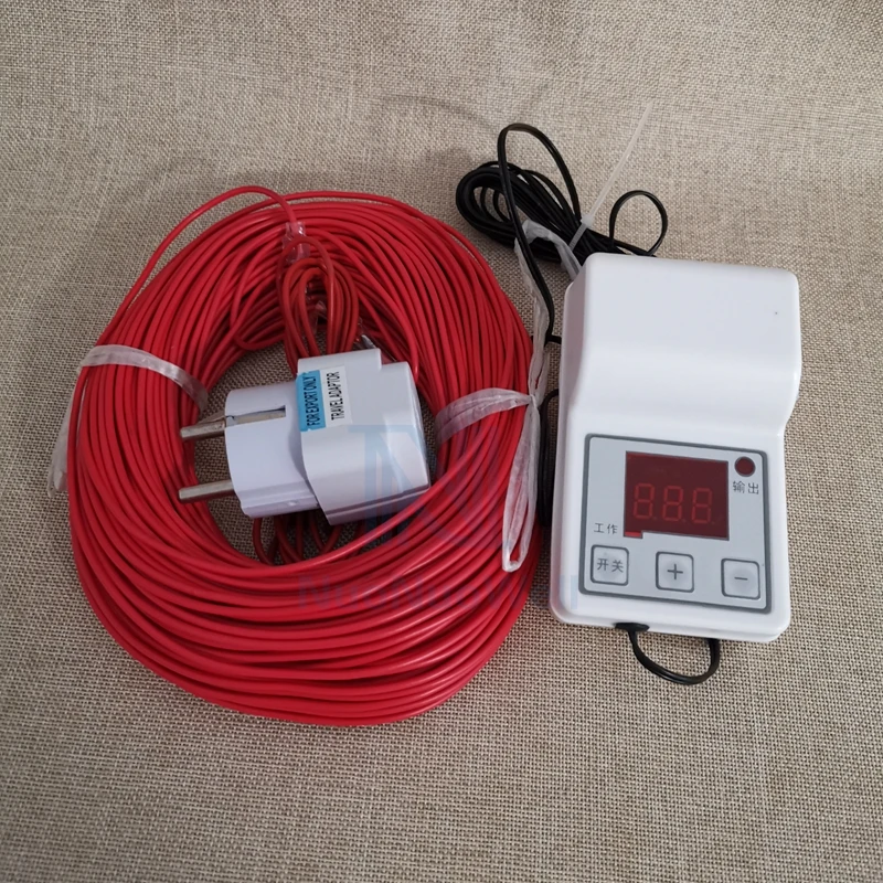 Heating Wire+Temperature Controller Set Greenhouse Warm Underfloor Heating Air Hotline Soil Warming Heating Cable Nursery