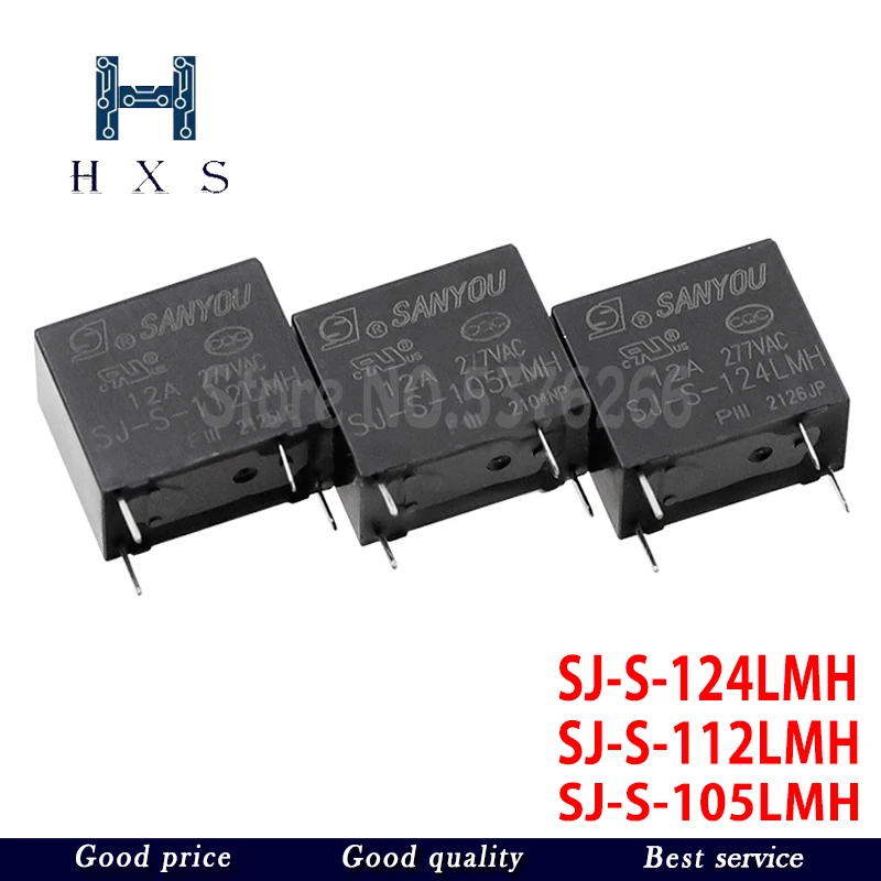 5PCS SJ-S112LMH SJ-S-124LMH  SJ-S-105LMH 4Pin 12A 5V/12V/24V Relay