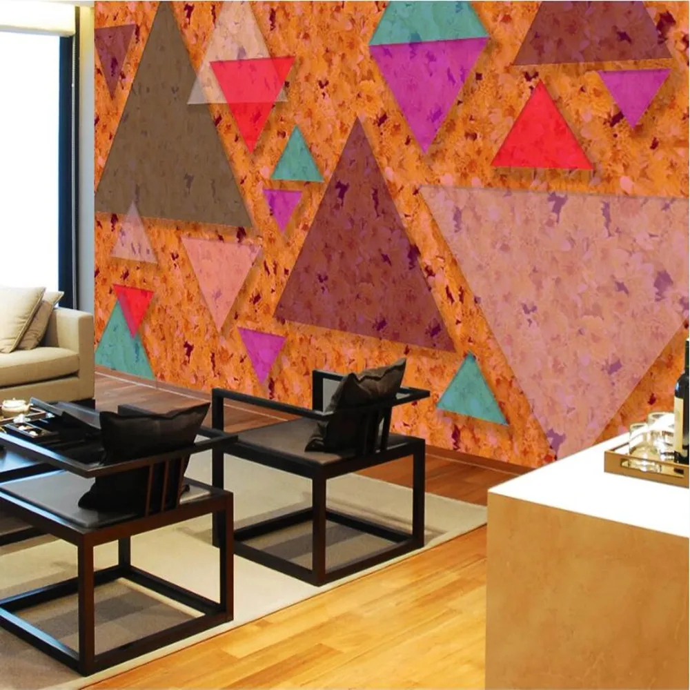 

milofi large wallpaper mural custom 3D three-dimensional triangle modern minimalist style background wallpaper mural