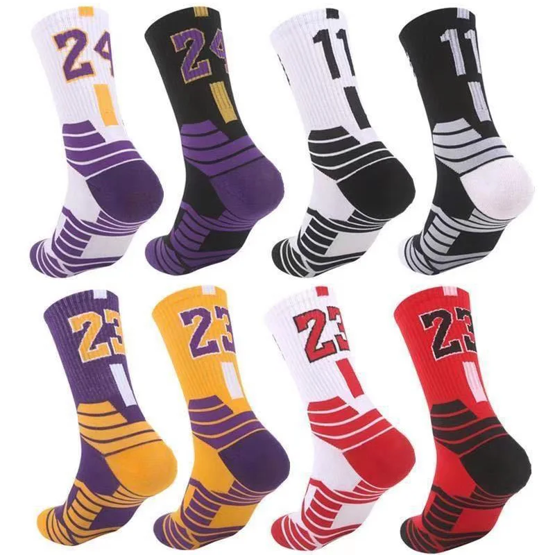 No23 No24 LA James KB LBJ Basketball Player Sports Towel Socks With Analog Numbers Los Angeles Team Twenty Three Four Shots