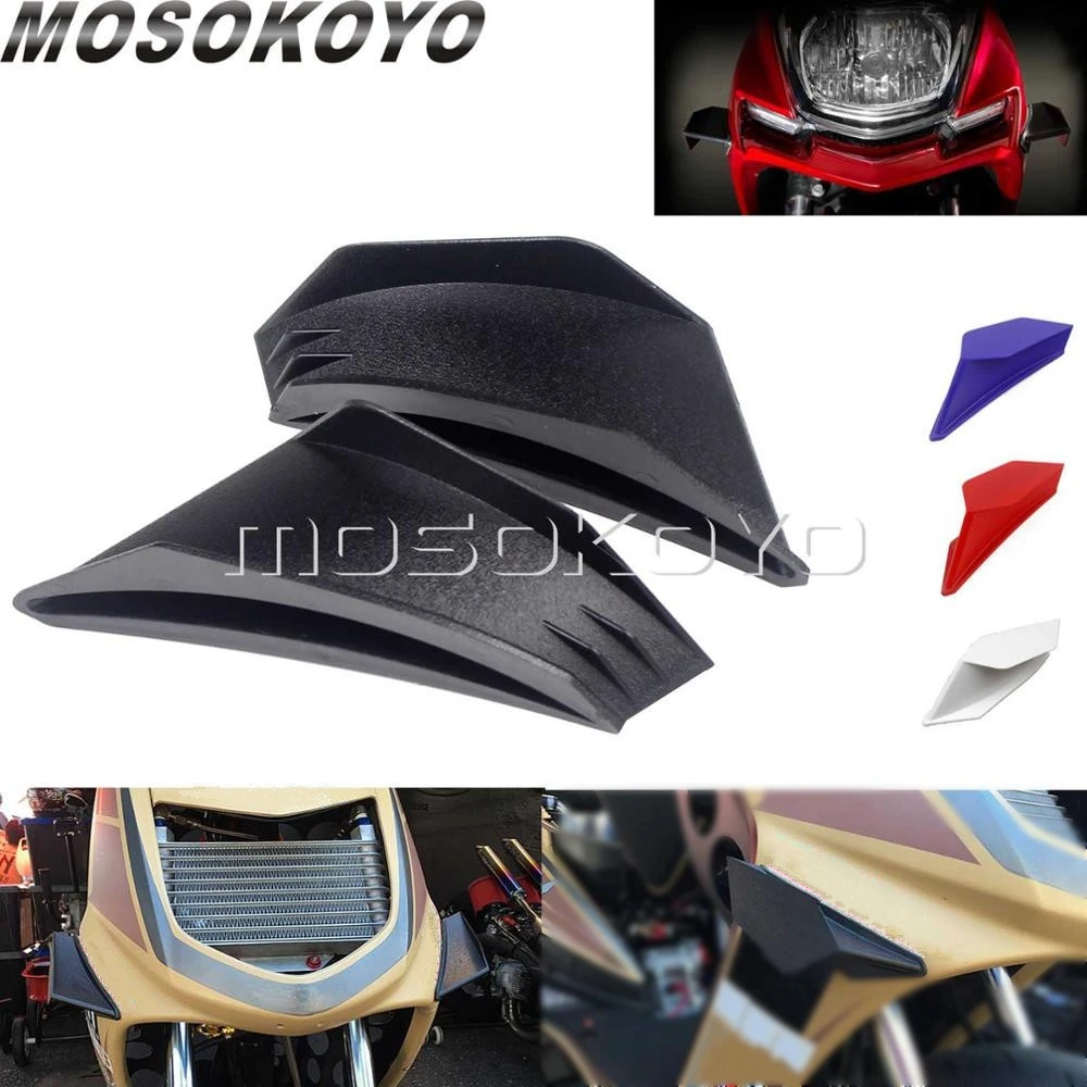 2x Aerodynamic Wing Kit Universal Fixed Winglet Fairing Wing for Yamaha YZF R1 R6 R3 R25 BMW S1000RR 50 125 Superbike Scooter