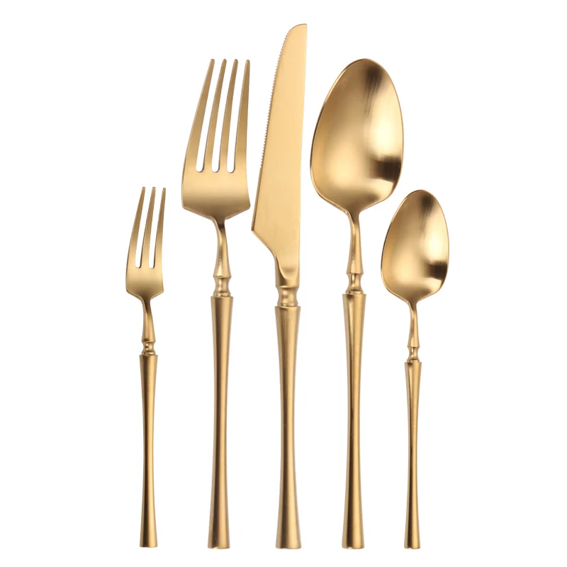 

Iyeafey Gold Cutlery Set Matte Spoons Forks Knives Flatware Set 18/10 Stainless Steel Cutelry Sets Kitchen Cutlery Dropshipping