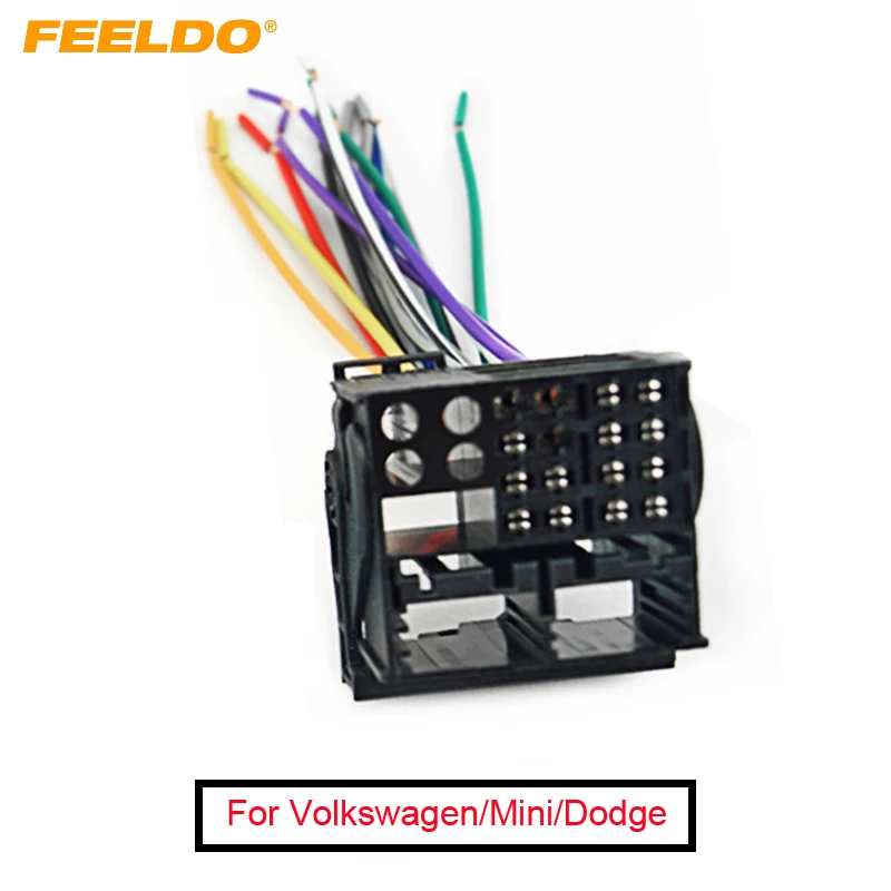 

FEELDO 1PC Factory Radio Stereo Installation Reverse Male Wire Wiring Harness Plug RCD510/310 For Audi/BWM/Volkswagen/Mini/Dodge
