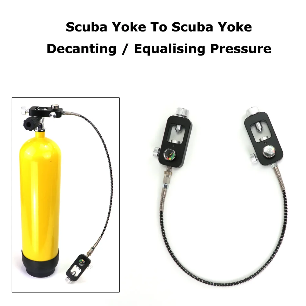 Nieuwe Duiken Scuba Juk Te Scuba Juk Cilinder Vul Station Decanteren/Equalising Druk Met Gauge Slang Quick Disconnect