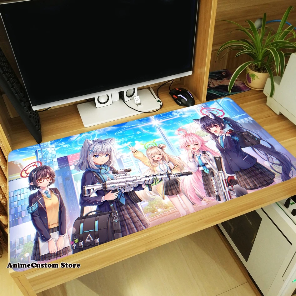 Game Asuna Blue Sunaookami  Siroko Cosplay Large Thicken Mouse Pad Laptop Mice Mat Tabletop Keyboard Mat Anti-Slip Playmat Gift