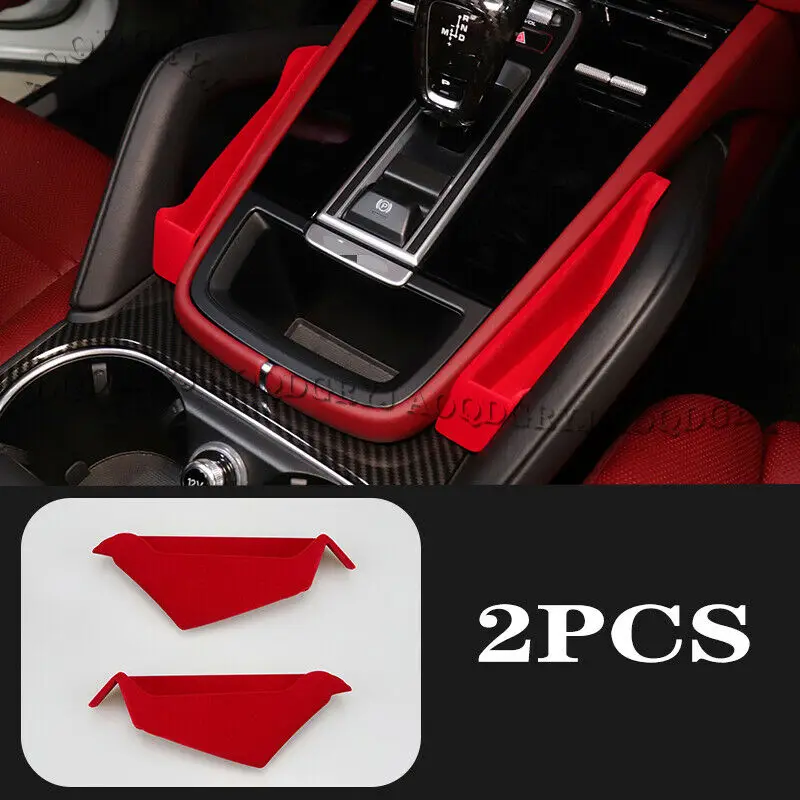 

For Porsche Cayenne 2018-2021 Red Car Center Seat Armrest Storage Container Holder Moulding Cover Trim Car Accessories