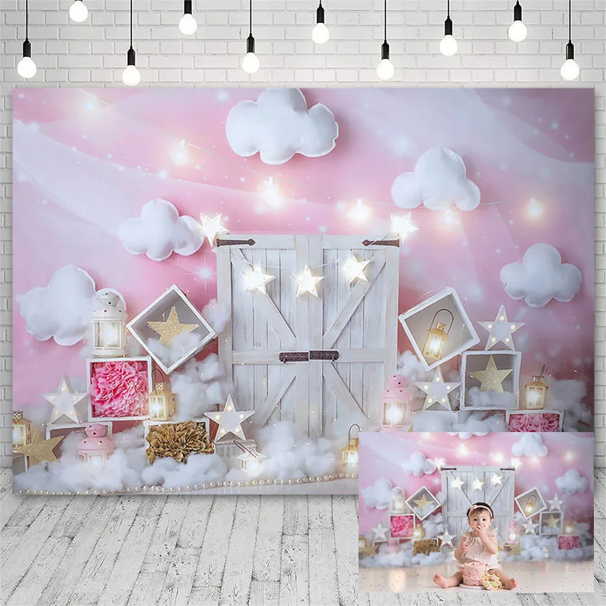 

Avezano Photography Background Princess Birthday Girl Decor Cloud Baby Shower Twinkle Little Star Photo Backdrop Photozone Props