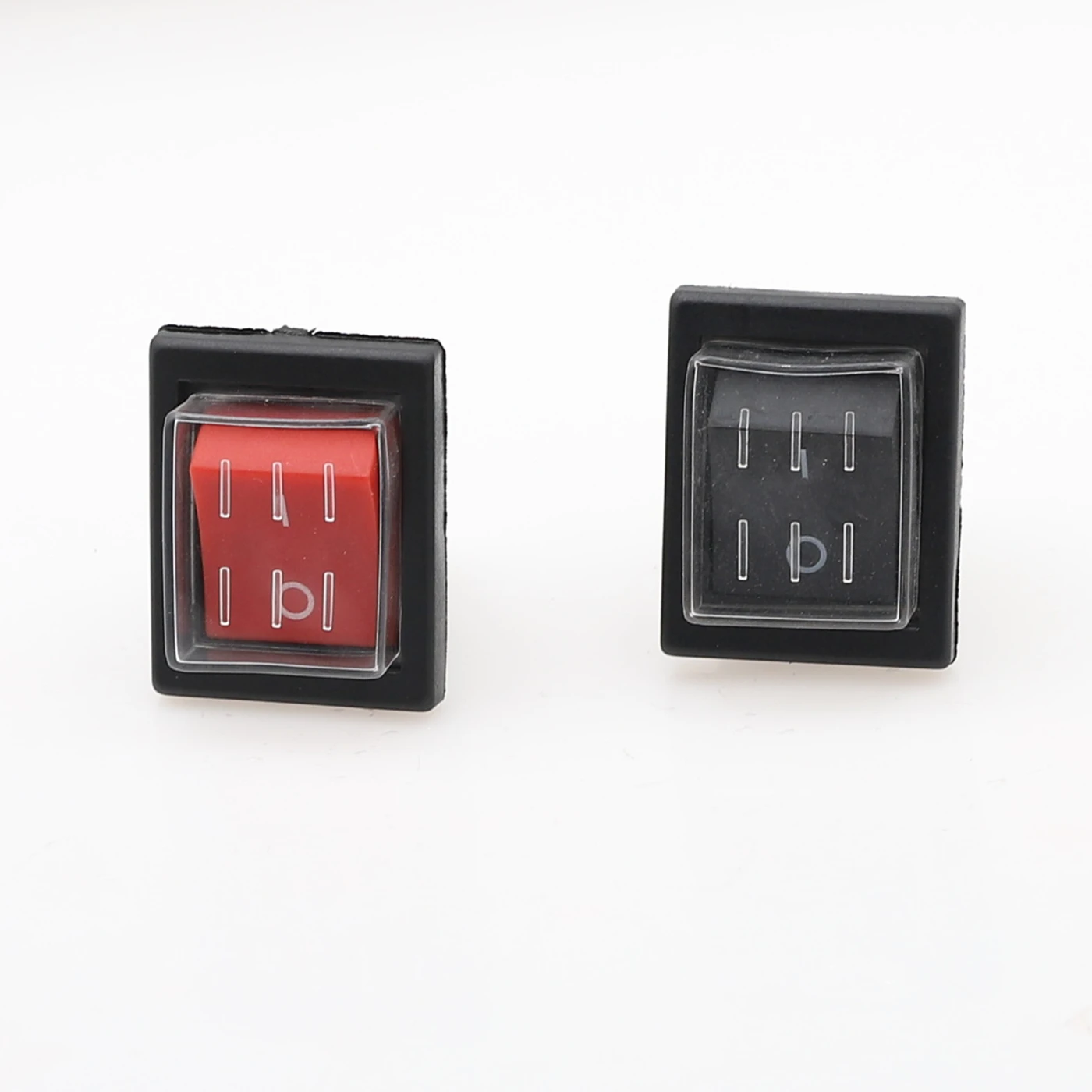 1PCS KCD4 Rast Rocker Schalter Self-locking Power Schalter DPST I/O 4 Pins 16A 250VAC 20A 125VAC Wasserdichte kappe