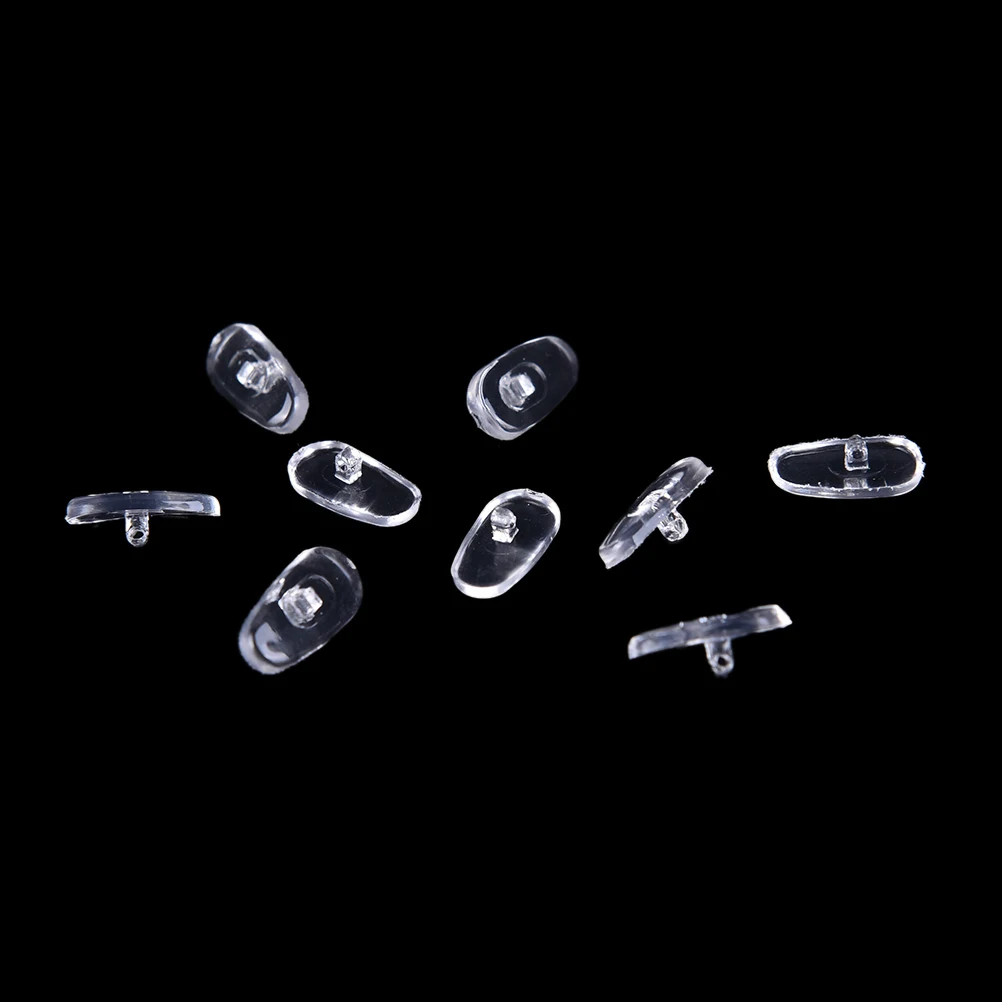 100PCS=50Pairs Oval Silicone Nose Pads On Glasses Embedding Cassette Anti-Slip Accessories For Frameless Eyeglasses