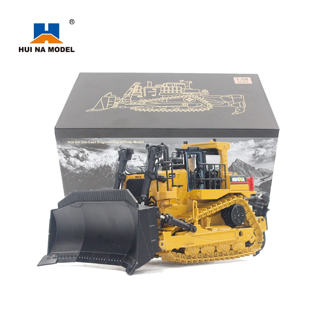 

HUINA 1700 Diecast Alloy 1: 50 Bulldozer Dumper Tractor Model Engineering Truck Static Car Push Soil Kids Educational Toys