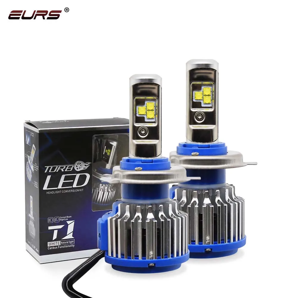 

EURS T1 Led Car Headlight H1 H4 LED H7 H8 H9 H11 9005 HB3 9006 HB4 Auto Headlamp Running Light canbus lamp 12V 24V Car Styling