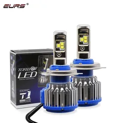 EURS T1 Led Car Headlight H1 H4 LED H7 H8 H9 H11 9005 HB3 9006 HB4 Auto Headlamp Running Light canbus lamp 12V 24V Car Styling