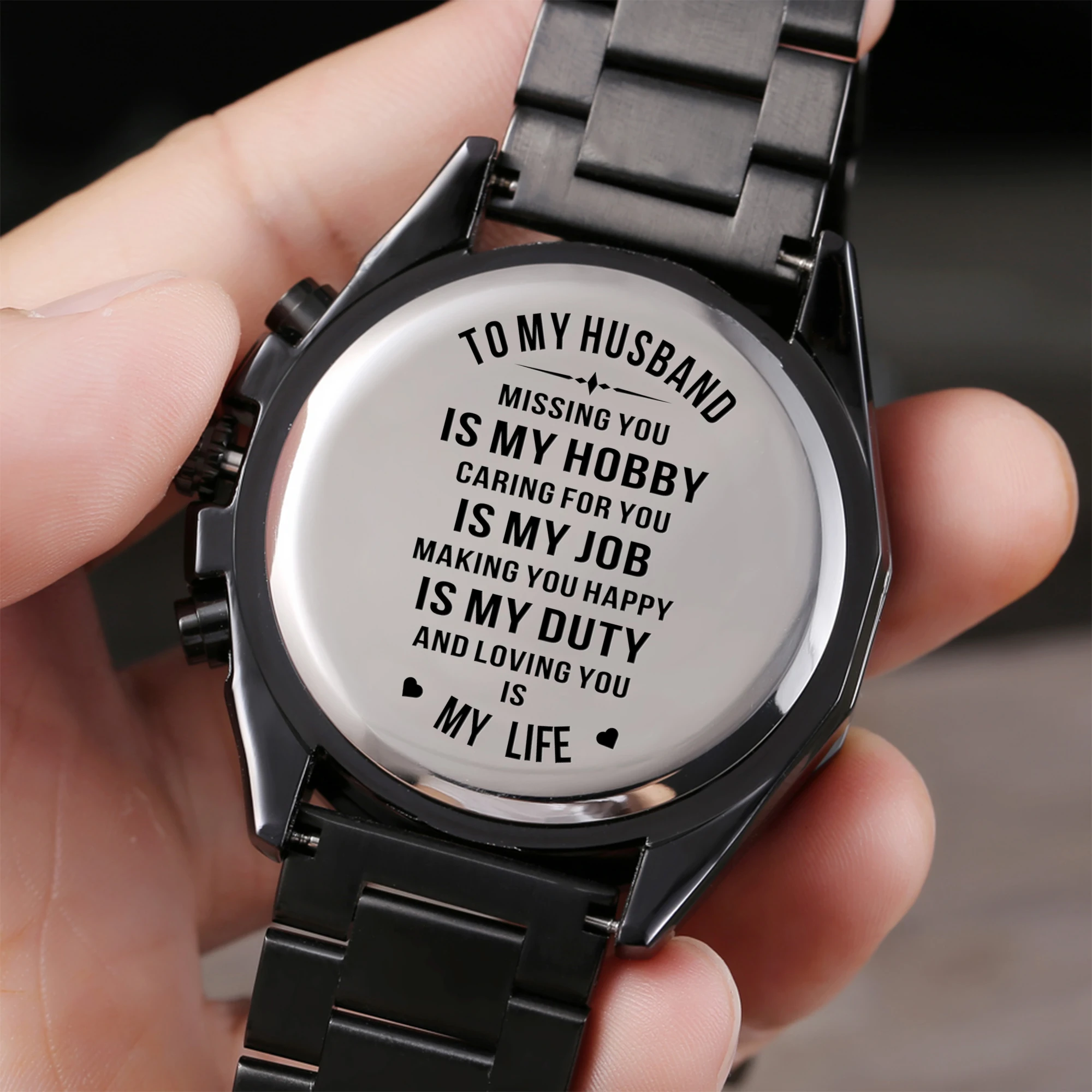 

To My Husband-Mere Words Cannot Begin To Tell You How I Feel Engraved Watch Personalized Watch Gift for Men Christmas presents