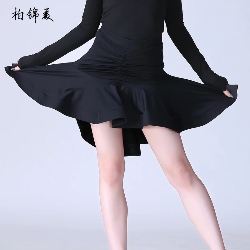 Latin dance skirt new adult female costume dance big swing fishbone skirt irregular competition performance practice skirt