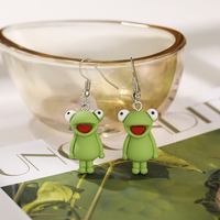 Trendy Animal Frog Dangle Earring Metal Dangle Drop Earring Geometric New Exaggerated Woman Girl Kids Punk Jewelry