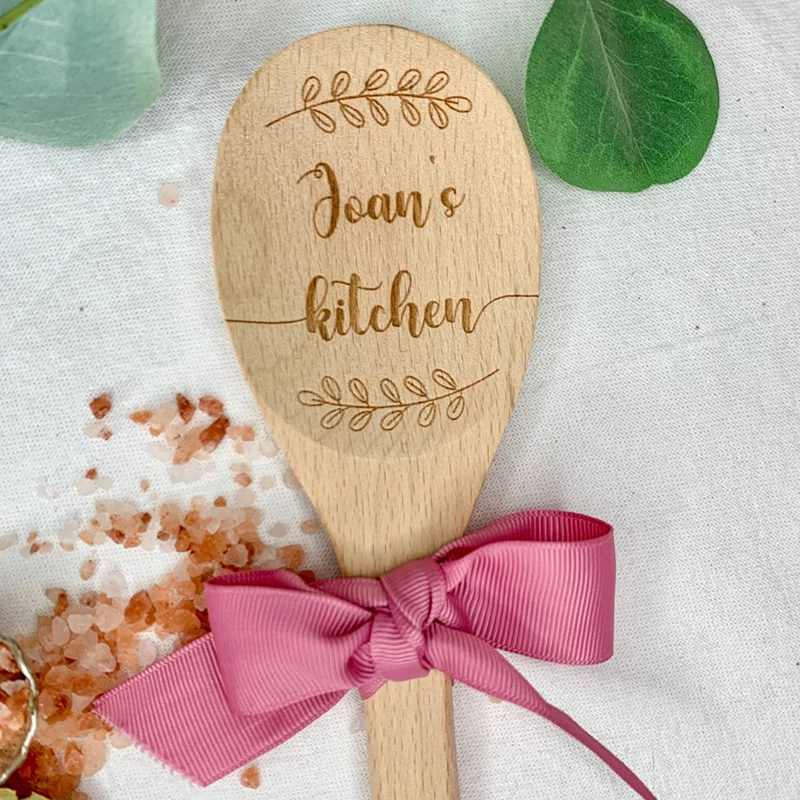 Personalised Engraved Wooden Spoon, Housewarming Gift, Chef Gift, Bridal Shower Favour,Wooden Kids Cooking