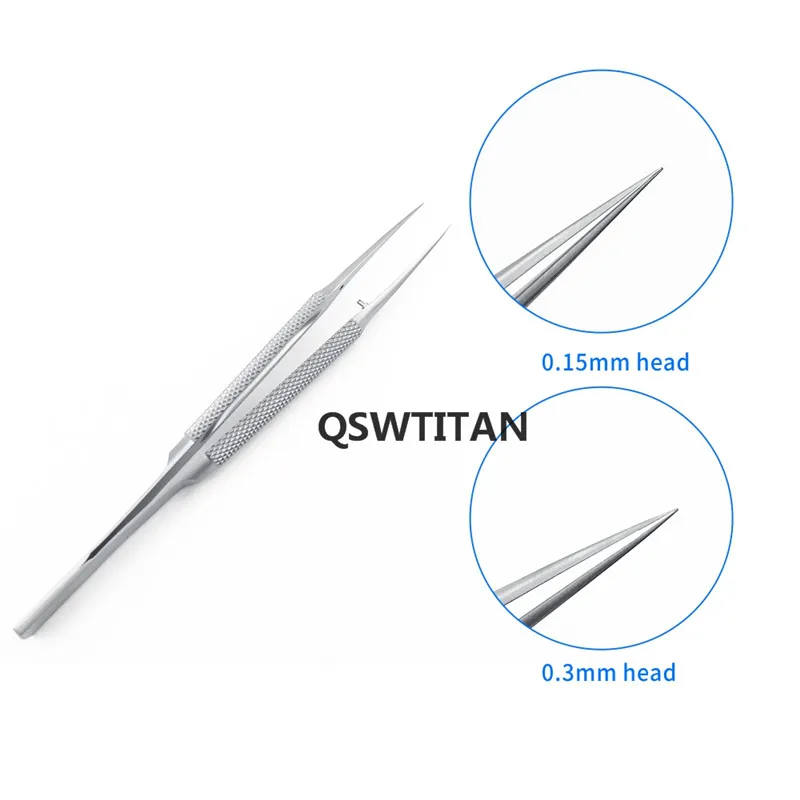 14CM Titanium /Stainless Steel Ophthalmic Tweezers Micro Forceps Round Handle Ophthalmic Dental Instruments 1pcs