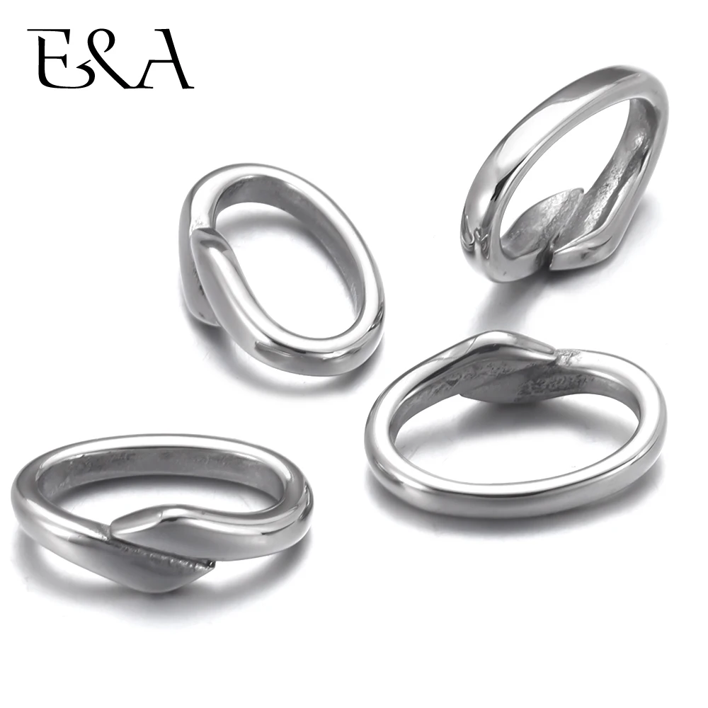 10pcs 316L Stainless Steel Oval Large Hole Slide Beads 12x6mm Leather Cord Bracelet Spacer Charms DIY Jewelry Making Accessories