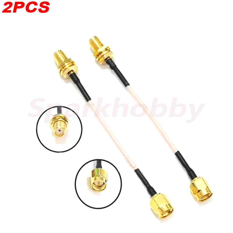 2PCS Sparkhobby 90mm FPV Antenna Extension Cable SMA/RP-SMA Male to SMA RP-SMA Female Antennae Adapter Extension Cable