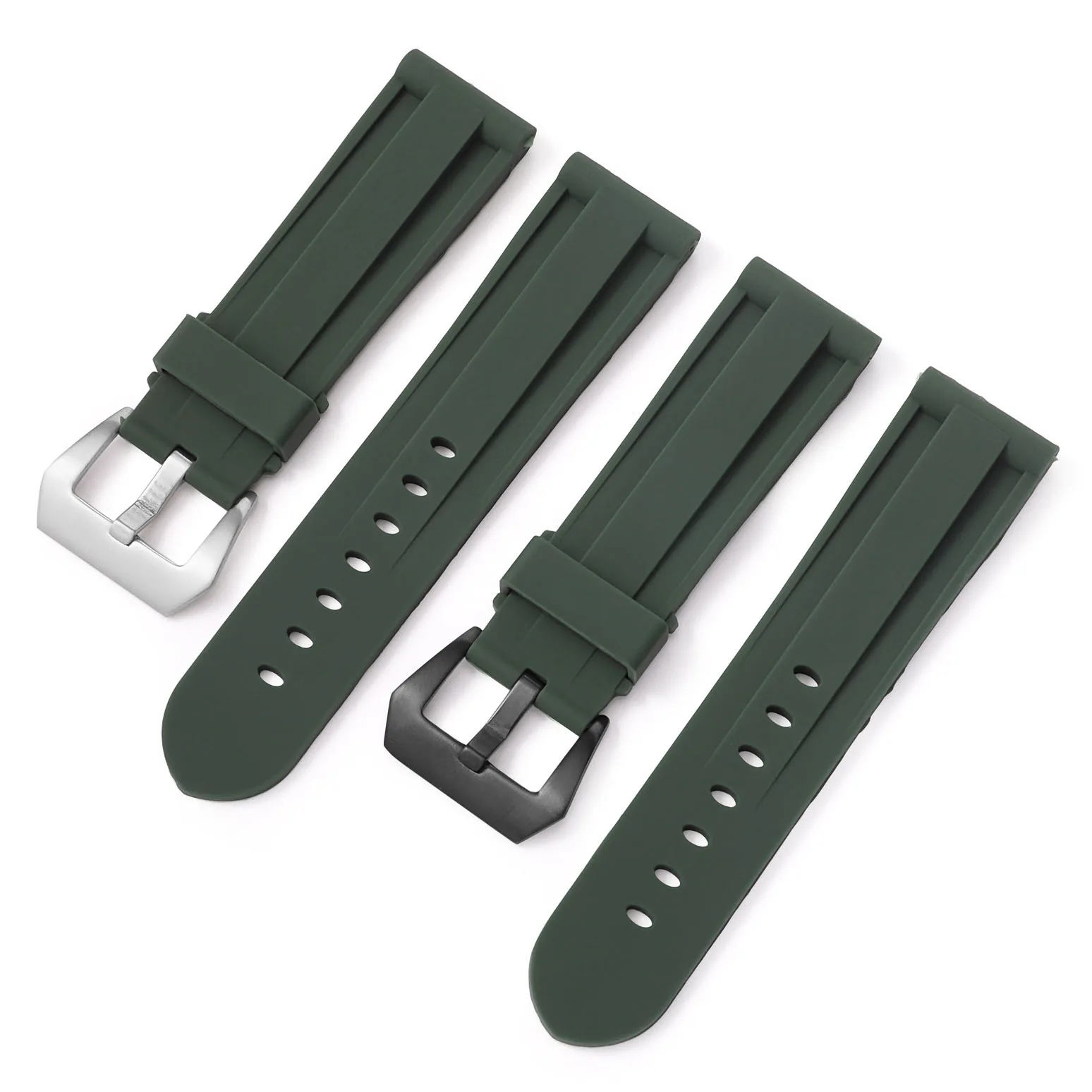 22mm 24mm 26mm Black Blue Red Green Silicone Watchband Replacement Rubber Band For Panerai Strap Wristband