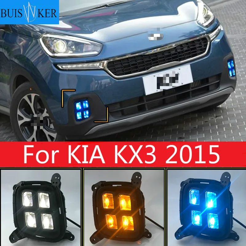 

For KIA KX3 2015 LED DRL fog lights Daytime Running Lights 2pcs Daylight fog lamps headlights day light