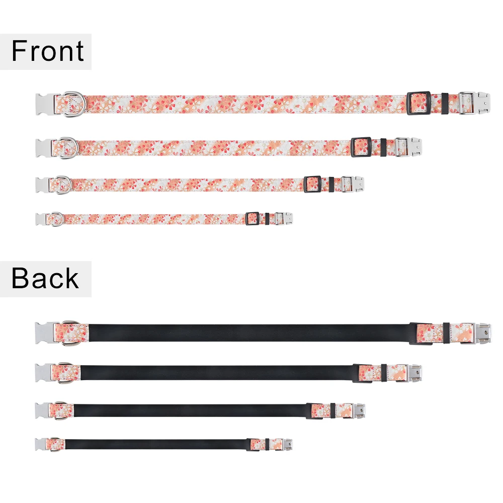 AiruiDog 개인 개 목걸이 내구성 나일론 꽃 사용자 정의 새겨진 개 ID 이름 XS-L