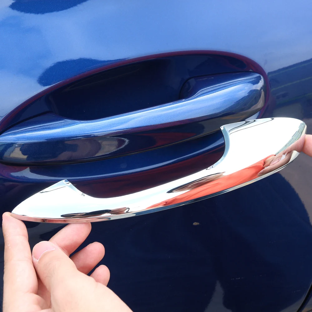 Auto ABS Chrome Exterior Door Handle Cover Trim Sticker for Mercedes Benz C Class W205 GLC X253 E Class W213 Car Accessories LHD