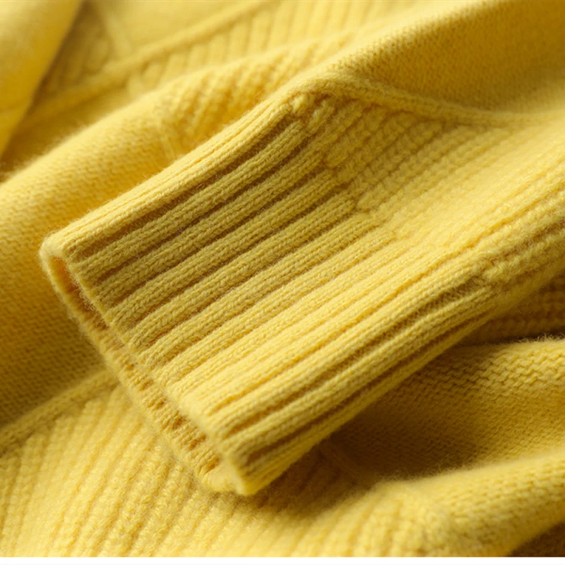 Cashmere sweater women turtleneck sweater pure color knitted turtleneck pullover 100% pure wool loose large size sweater women