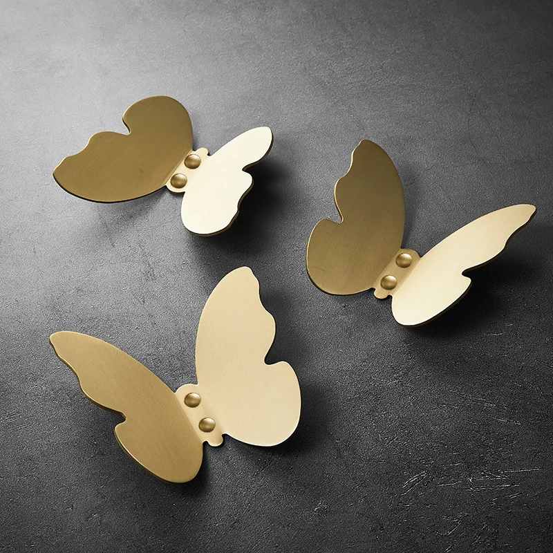 KK&FING Brass Decorative Hook Multifunctional Butterfly Coat Hooks  Creative Wall Hook Storage Holder Home Decoration Organizer