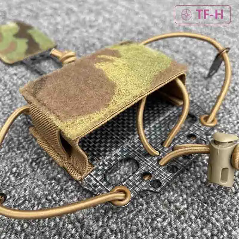 Elastic Cord Fixed T-type Frame Tactical Helmet Pvs31 NVG Battery Storage Pouch Bag Pack Airsoft Hunting