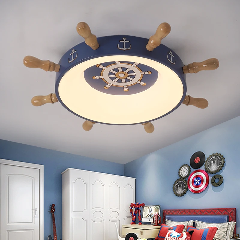 Children's room ceiling light ship rudder cartoon led creative boy bedroom light modern simple baby room light