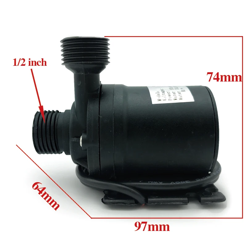 800L/h Mini DC 12V 24V 19W Water Pump 8000rpm 5.5m Lift Brushless Motor Ultra Quiet Submersible Pump for Cooling system