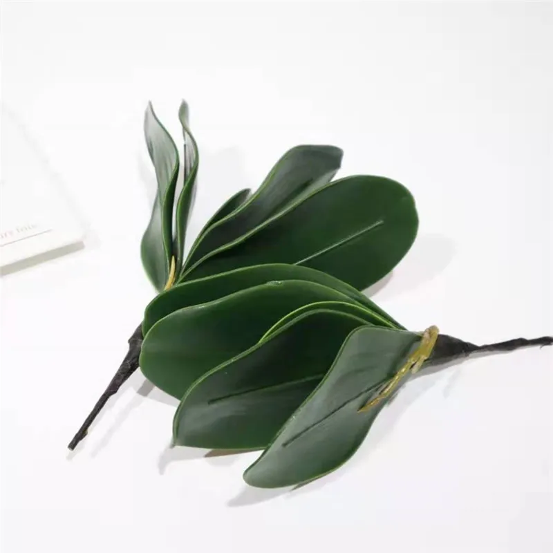 فراشة اصطناعية زهور الأوركيد والأوراق الخضراء ديكور المنزل نبات صناعي الزفاف غرفة المعيشة الجدول الديكور الملحقات