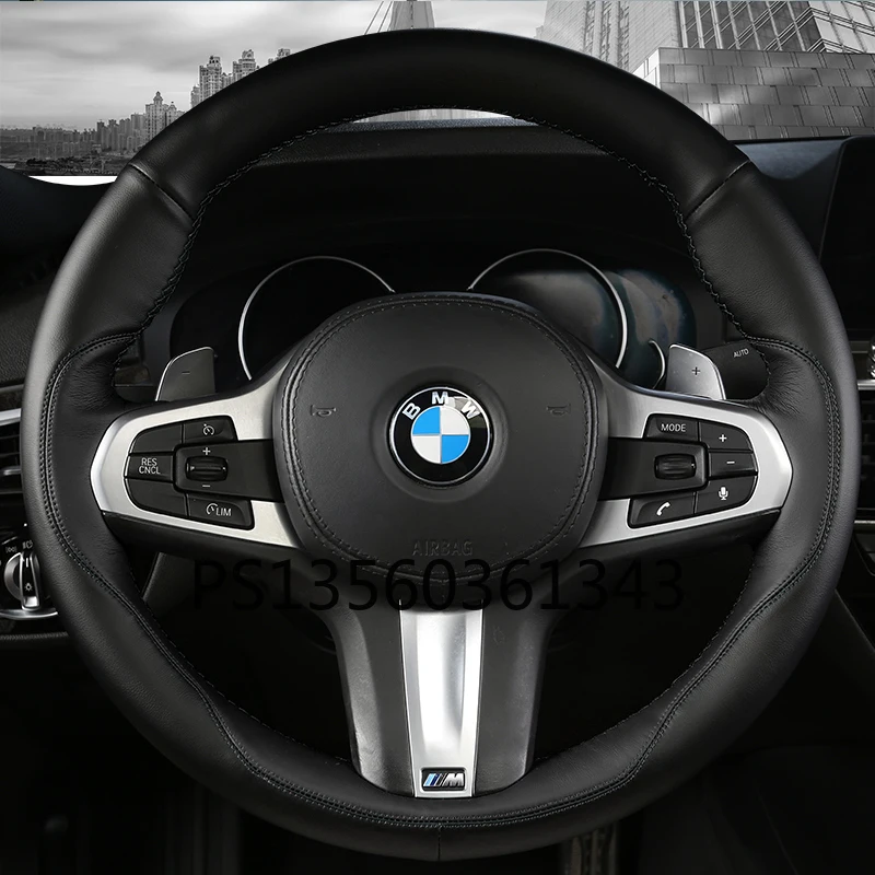 

Suitable for BMW 5 Series 3 Series GT 2 Series 6 Series 1 Series 7 Series X1X2X3X4X5X6X7 Hand-sewn leather steering wheel cover