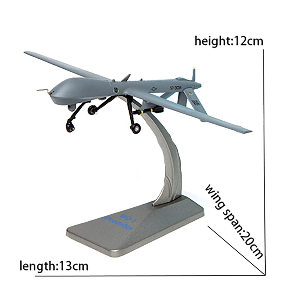 1/72 MQ-1 Predator UAV Model USA Air Force Fighter Unmanned Reconnaissance Attack Air Vehicle for Collection Decoration