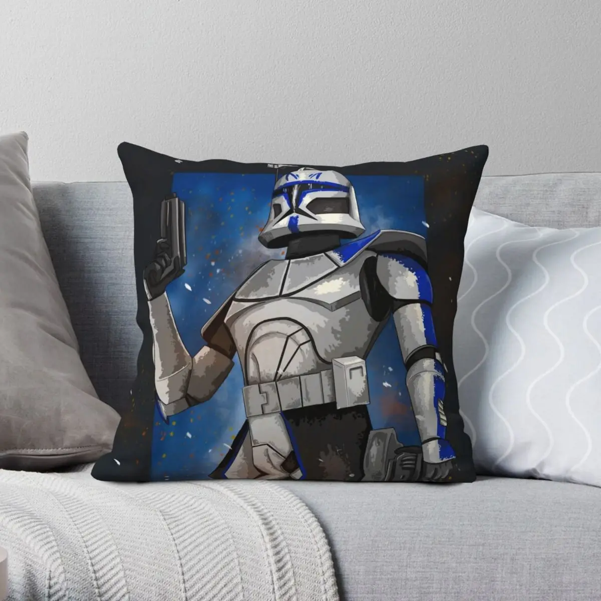 Captain Rex Square Pillowcase Polyester Linen Velvet Pattern Zip Decor Pillow Case Room Cushion Cover Wholesale