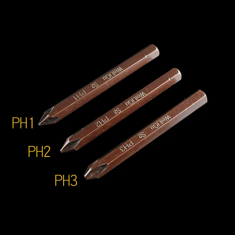 1Pcs S2 Steel Impact Duty Screw Driver Bit 8mm Hex Shank 80mm Long PH1-PH4, SL5-SL10, H3-H8,T20-T55 Electric/Hand Drill Bits