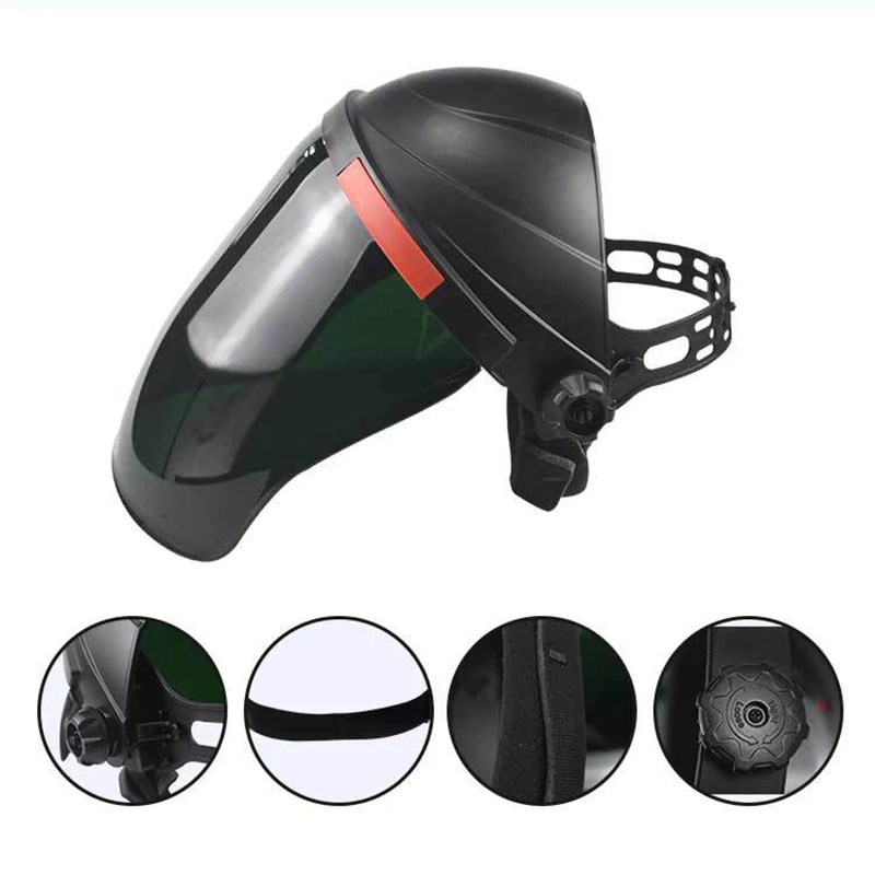 Adjustable Clear Face Visor Shield Cover Safety Workwear Eye Protection Grinding Resistant High Low Temperature For Welding