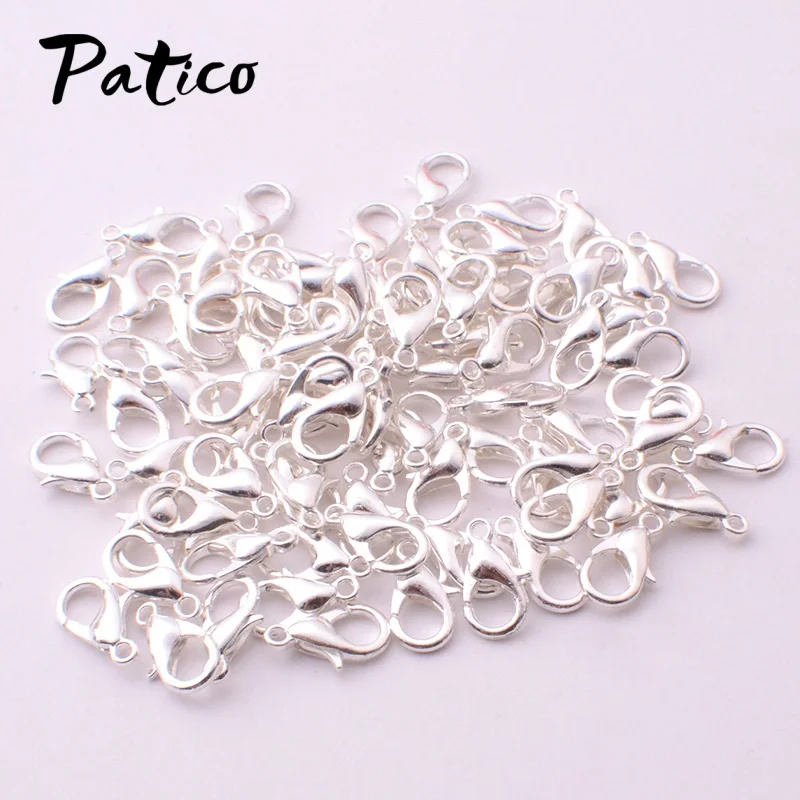 

Wholesale 100PCS Bulk Jewelry Findings Genuine 925 Sterling Silver Lobster Clasp 925 Stamped Fittings Connector Components