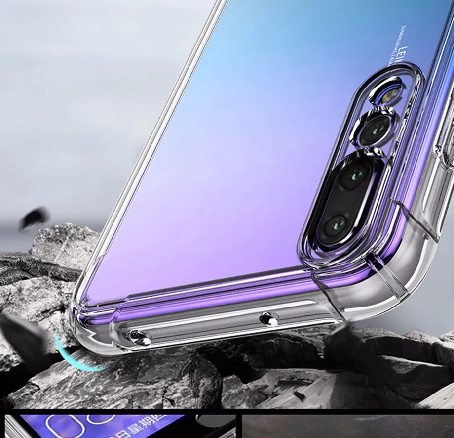 Luxury Soft Case For Huawei P20 P30 Lite Pro Protective Transparent Case Mate 20 30 Lite Honor 20 Lite Pro Silicone Back Cover