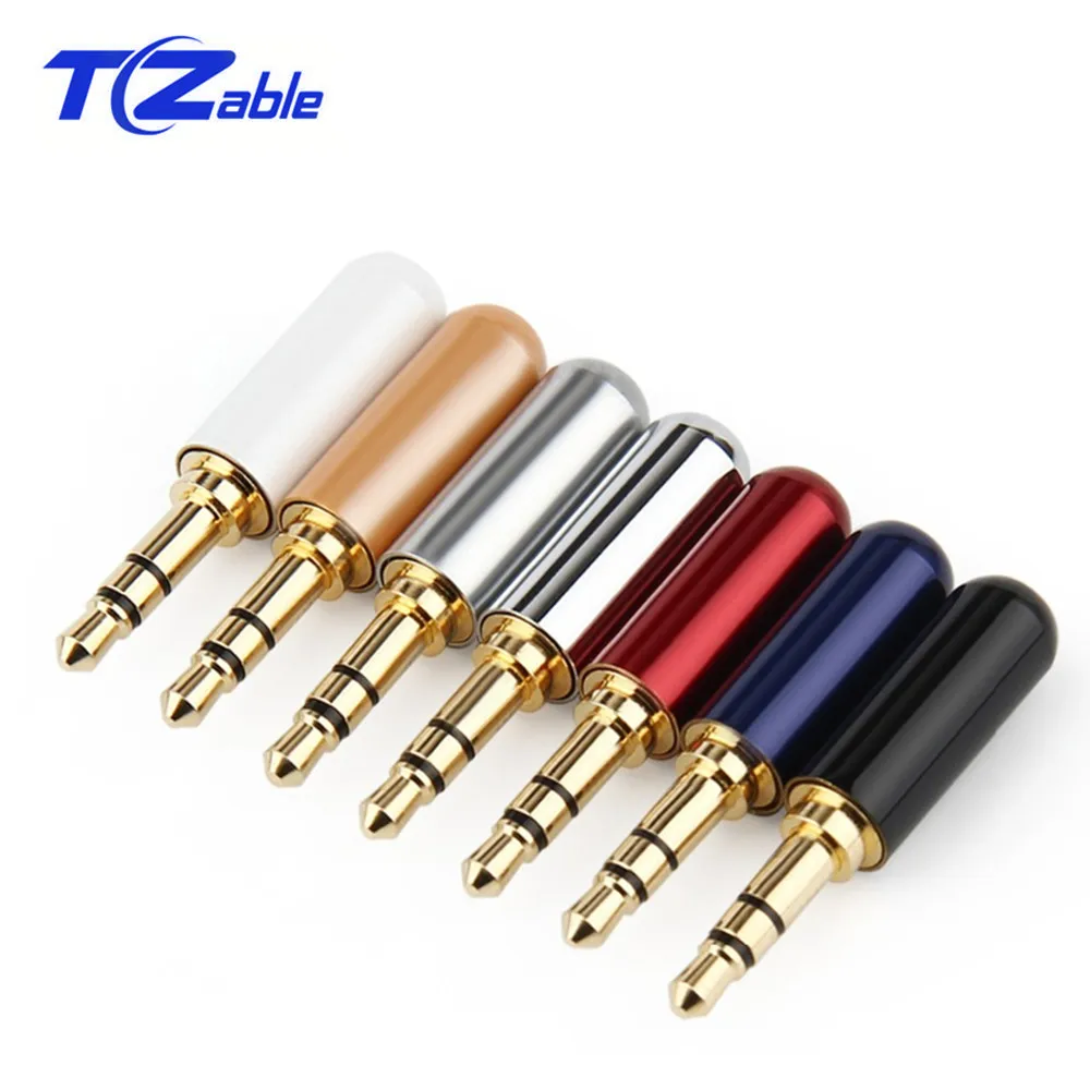 Audio Jack 3.5mm Audio Connector 3/4 Poles Headphone Jack Hifi  Male Plug Earphone Repair Cable Solder Wire AUX 3.5 Jack Adapter