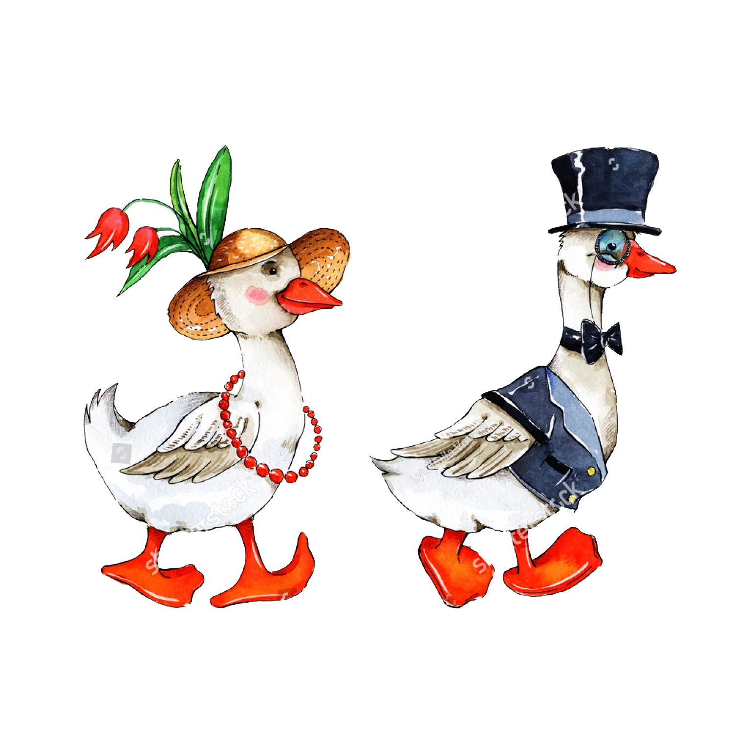 2Pcs Gentleman Lady Ducks Metal Embossing Stencil Lovely Animal Lovers Cutting Dies DIY Scrapbook Cards Craft Decor