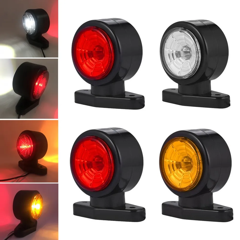 4PCS 12V-24V Car Truck Position LED Side Marker Light Signal Outline Lamps Red White Yellow For SUV Truck Lorry RV Bus Boat Tail