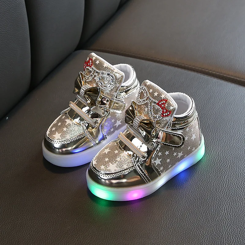 Kids Sneakers Toddler Baby Gilrs Boys LED Glow Casual Sport Shoes Kids Luminous Sneakers Children Running Shoes 1/2/3/4/5 Years