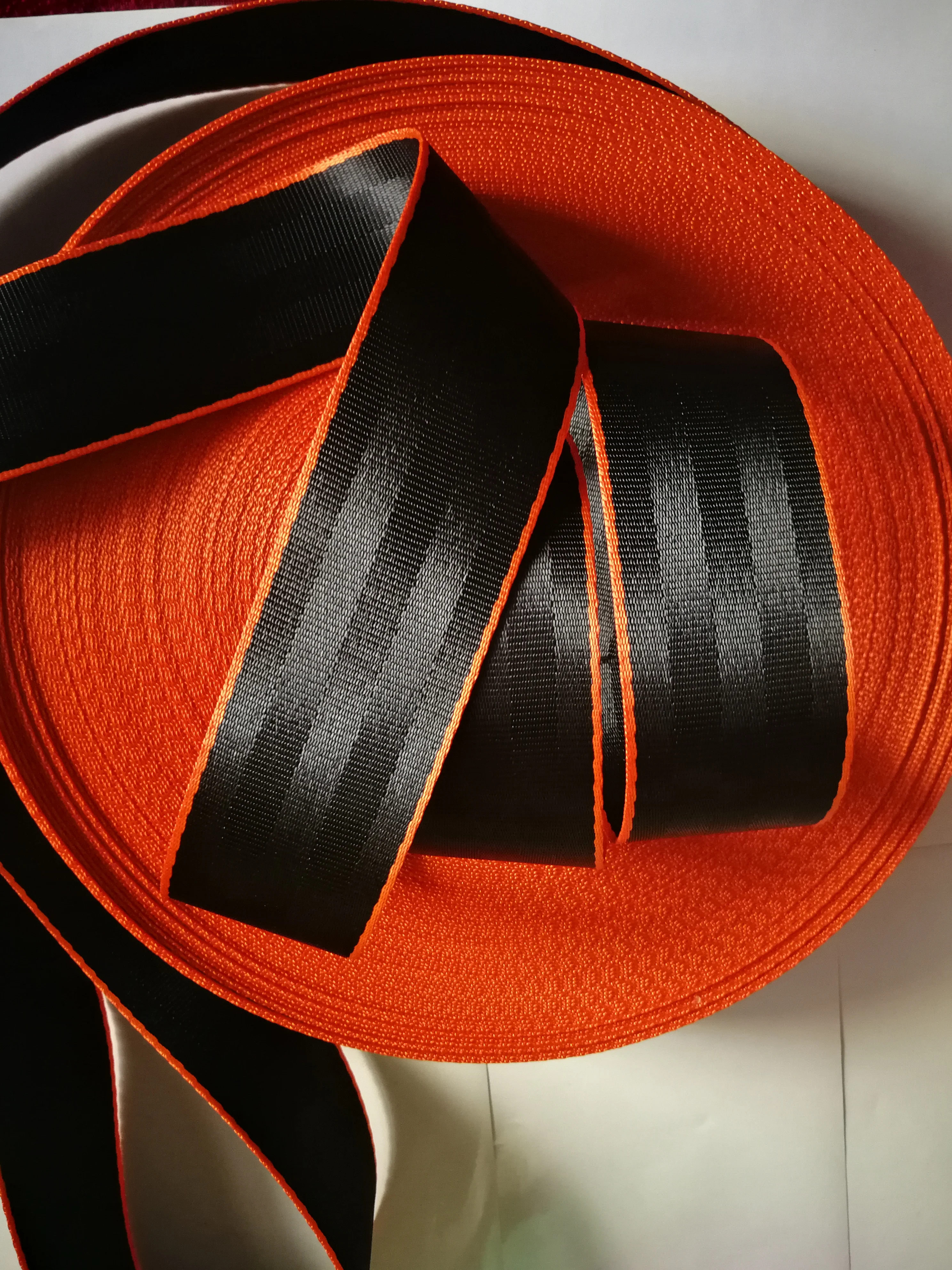 XIMOOR 4M-36M Black-orange Car Seat Belt Webbing Universal Car Personalized Modification Seat Belt Webbing Car Accessories