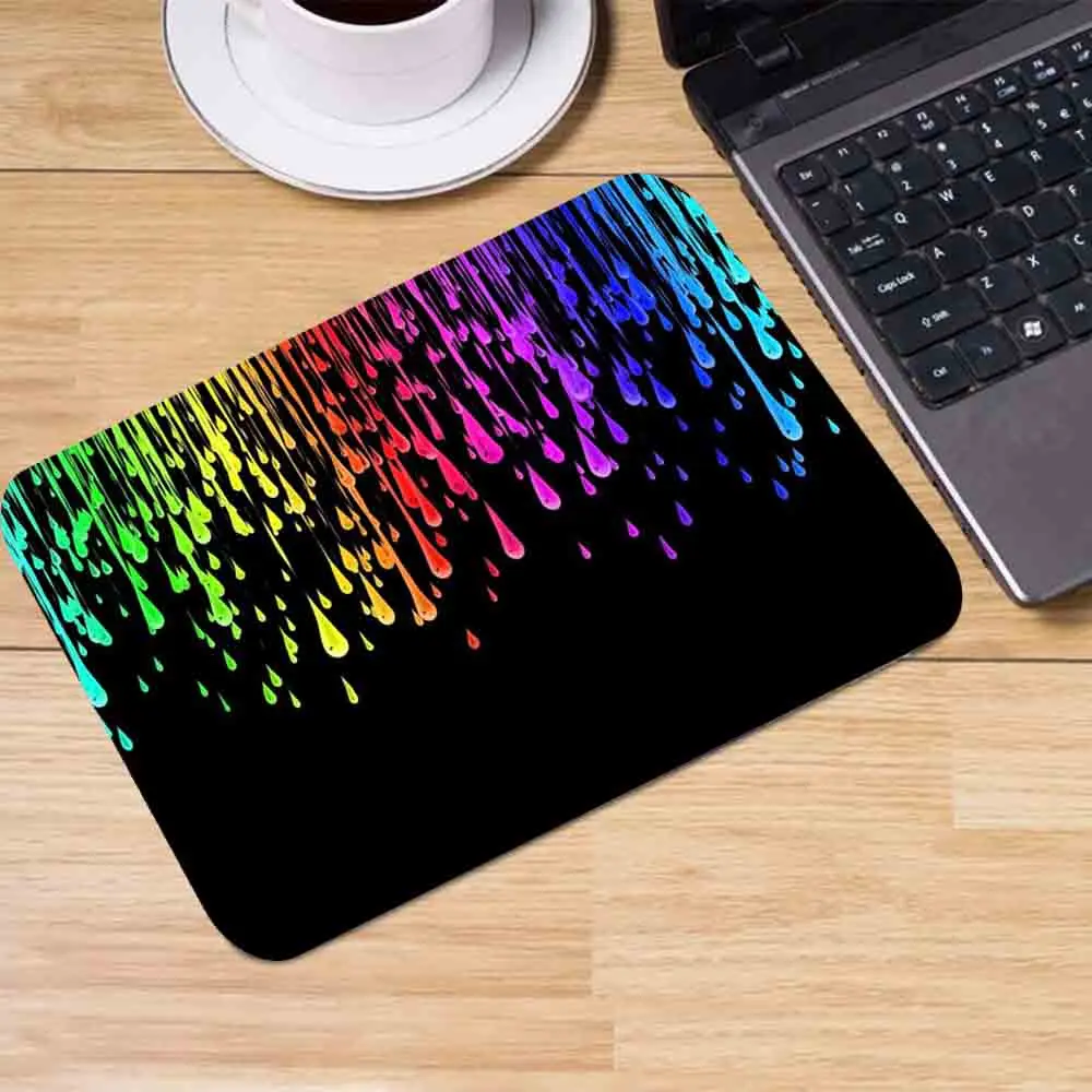 

Best Selling 22X18cm Small Mouse Pad Colorful Black Background Pattern Laptop Desk Daily Office Gaming Mouse Pad Gaming Desk