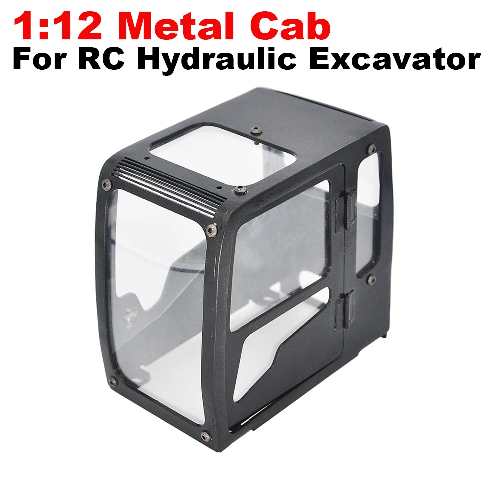 1/12 Metal Hydraulic Excavator Cab For Upgrade DIY RC Hydraulic Excavator Cab Model Parts