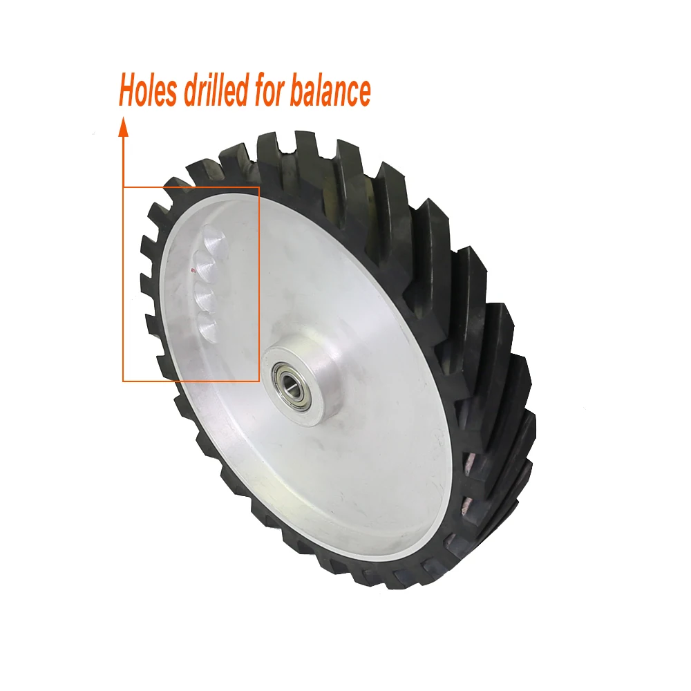 Dia. 250mm - 350mm Grooved Rubber Wheel Belt Grinder Parts